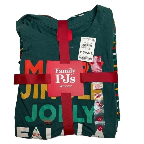 Macy’s Family PJs Pajamas Women's Merry Jingle Mix It Pajama Set XS New - Picture 2 of 6